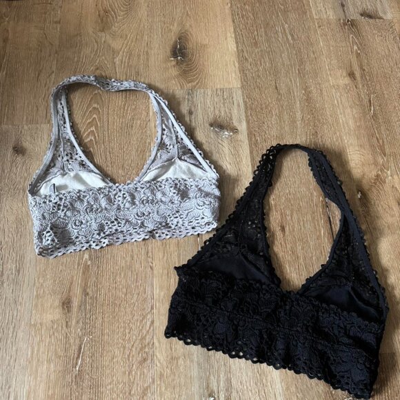 Aerie American Eagle Halter Neck Bralette Gray and Black Bundle Size M - Picture 3 of 4